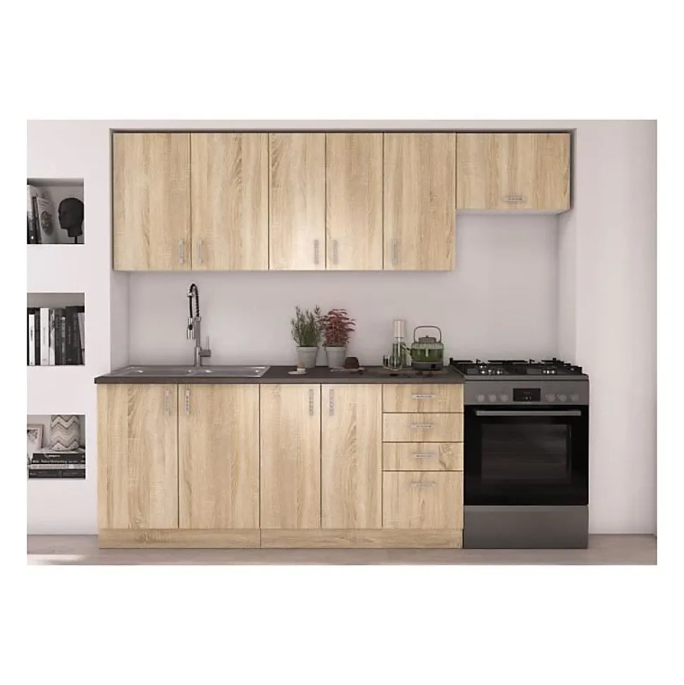 Cuisine complete SARA - Décor chene sonoma - L240 cm