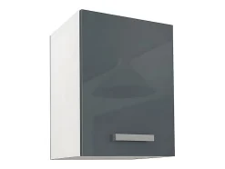 Cuisine complète - Avec plan de travail 180 cm - Gris brillant et Blanc - TRATTORIA