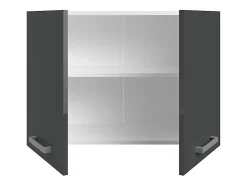 Cuisine complète - Avec plan de travail 240 cm - Gris brillant et Blanc - TRATTORIA