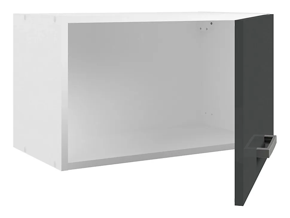 Cuisine complète - Avec plan de travail 240 cm - Gris brillant et Blanc - TRATTORIA