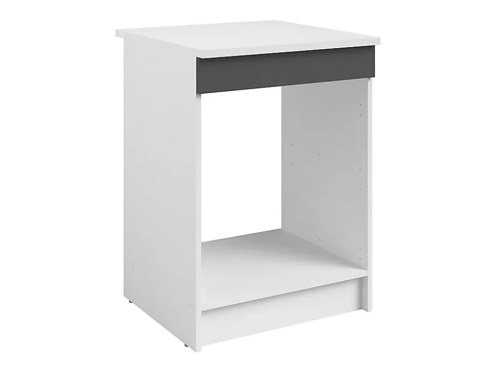 Cuisine complète - Avec plan de travail 240 cm - Gris brillant et Blanc - TRATTORIA