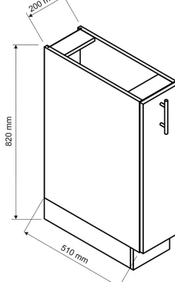 Cuisine complète d'angle ANIA 9 éléments couleur Chêne Artisan, Graphite - Longueur 200/260 cm