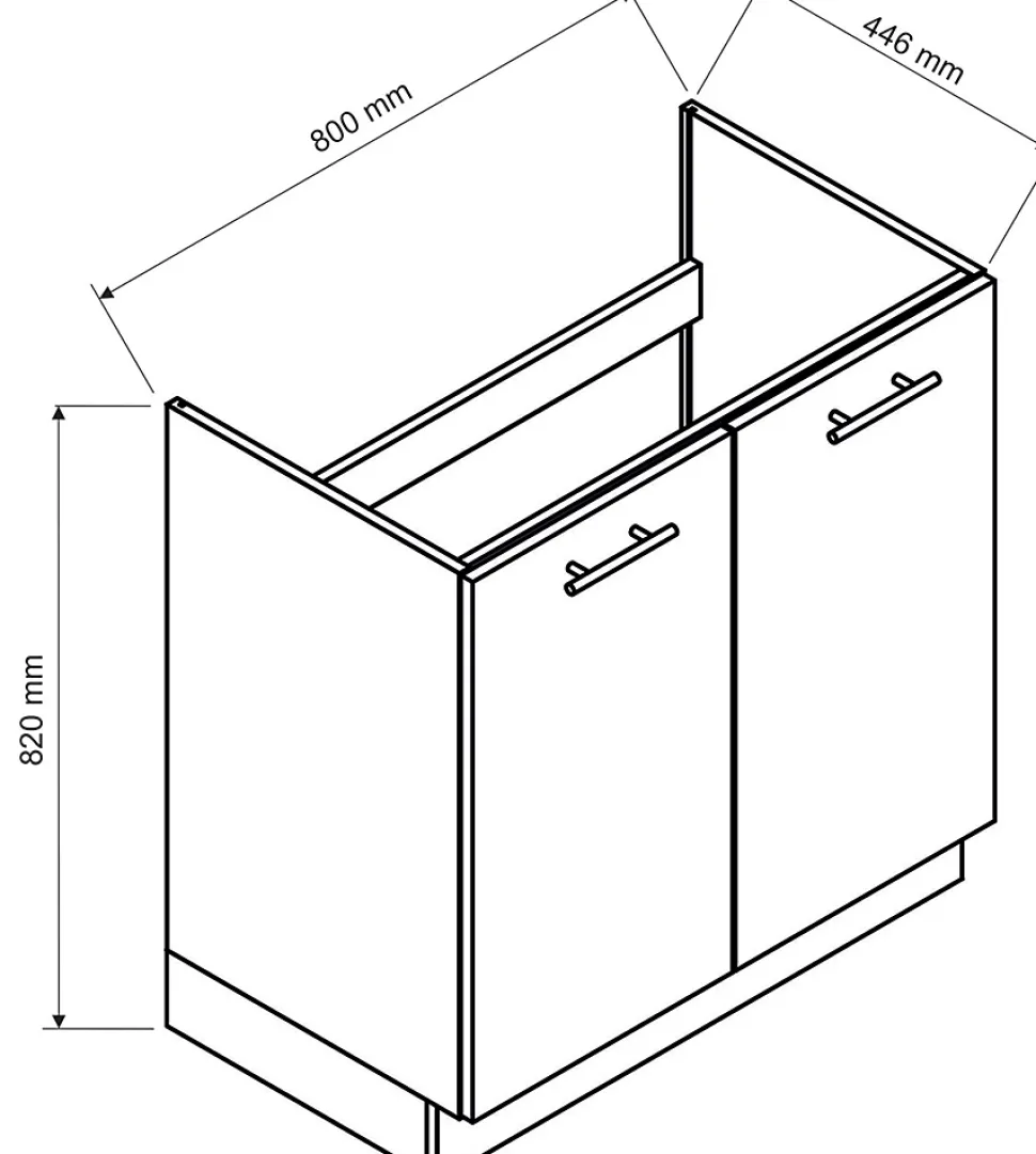Cuisine complète MILA 6 éléments couleur sonoma avec plan de travail inclus - Longueur 180 cm