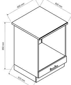 Cuisine complète MILA 6 éléments couleur sonoma avec plan de travail inclus - Longueur 180 cm