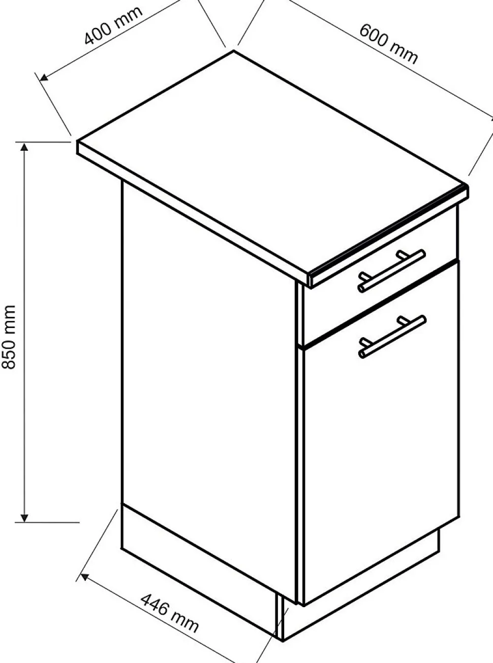 Cuisine complète MILA 8 éléments couleur sonoma avec plan de travail inclus - Longueur 240 cm