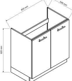 Cuisine complète MILA 8 éléments couleur sonoma avec plan de travail inclus - Longueur 240 cm