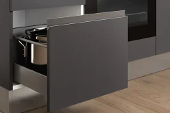 Cuisine complète montée All in Dalia gris anthracite et imitation chêne L. 195 cm avec électroménager