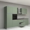Cuisine complète montée All in Salvia vert L. 300 cm avec électroménager