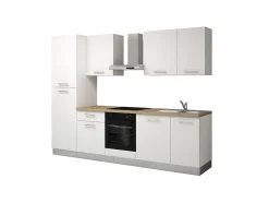 Cuisine complète montée All in Monica blanc L. 285 cm avec électroménager
