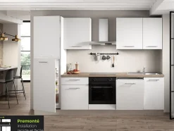 Cuisine complète montée All in Monica blanc L. 285 cm avec électroménager