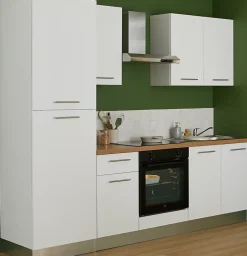 Cuisine complète montée All In Monica blanc L. 255 cm avec électroménager