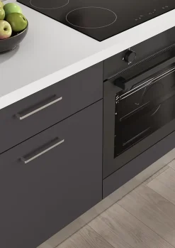 Cuisine complète montée All In Sophia gris L. 255 cm avec électroménager