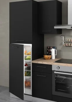 Cuisine complète montée All In Ornella noir L. 255 cm avec électroménager