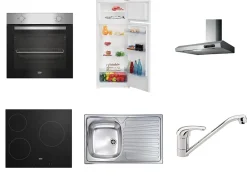 Cuisine complète montée All In Ornella noir L. 255 cm avec électroménager