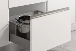 Cuisine complète montée All in Mimosa blanc L. 255 cm avec électroménager