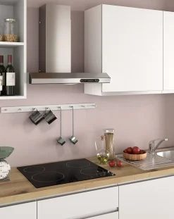 Cuisine complète montée All in Mimosa blanc L. 255 cm avec électroménager