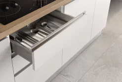 Cuisine complète montée All in Mimosa blanc L. 255 cm avec électroménager