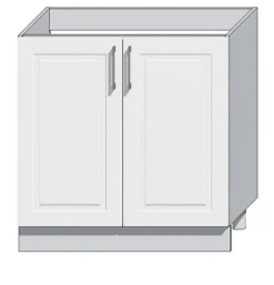 Cuisine complète Nela 8 éléments couleur blanc brillant - Longueur 260 cm