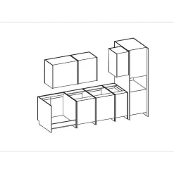 Cuisine complète ROCK AUCUNE 300 cm Chêne Lancelot et blanc brillant