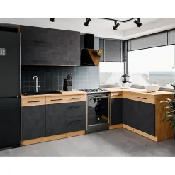 Cuisine complète ROCK L180 cm AUCUNE chêne Lancelot gris matera