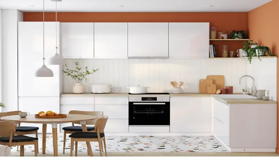 Cuisine complète sans électroménager Garcinia blanc brillant l. 180 cm GoodHome