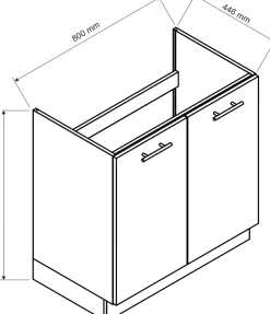 Cuisine complète Vera 8 éléments blanc brillant L 240 cm sans plan de travail