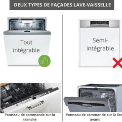 Cuisineandcie - Façade pour lave-vaisselle tout intégrable Lovia Gris Mat L 60 cm