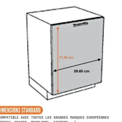 Cuisineandcie - Façade pour lave-vaisselle tout intégrable Eco Blanc Brillant L 60 cm