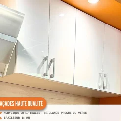 Cuisineandcie - Meuble bas de cuisine Eco Blanc Brillant 1 porte L 30 cm