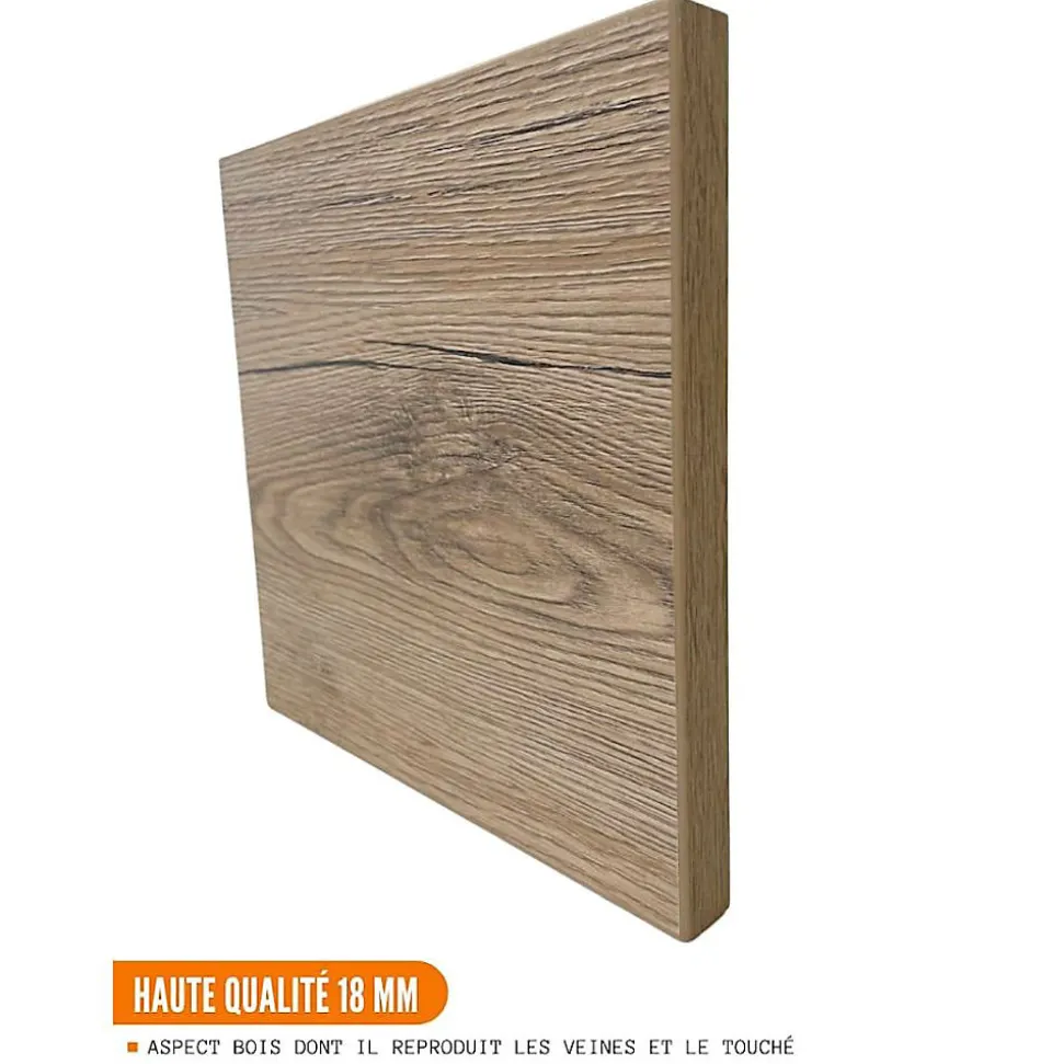 Cuisineandcie - Meuble bas de cuisine Eco Noyer Blanchi 1 porte 1 tiroir L 40 cm