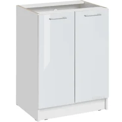 Cuisineandcie - Meuble bas de cuisine Eco Blanc Brillant 2 portes L 60 cm