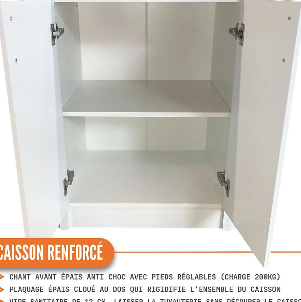 Cuisineandcie - Meuble bas de cuisine Eco Blanc Brillant 1 porte L 40 cm