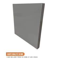 Cuisineandcie - Meuble bas de cuisine Eco Gris Brillant 1 porte 1 tiroir L 40 cm