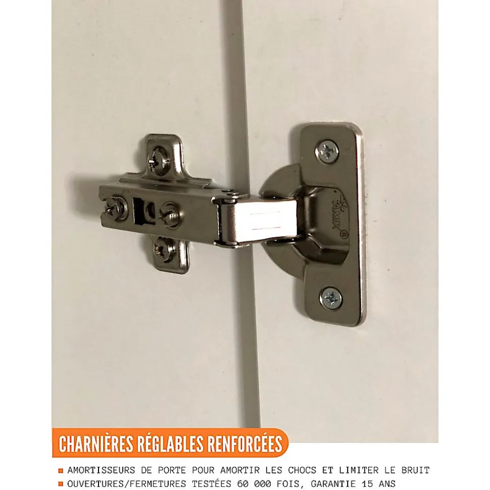 Cuisineandcie - Meuble bas de cuisine Eco Noyer Blanchi 2 portes L 60 cm