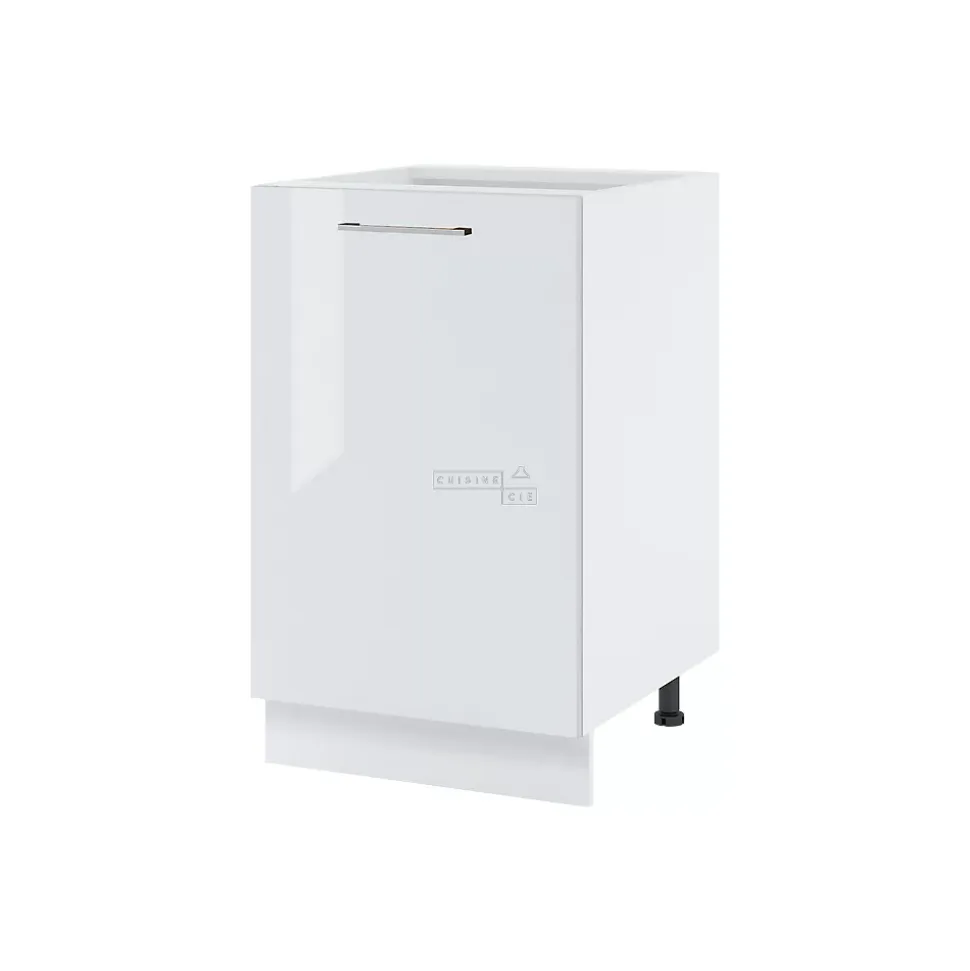 Cuisineandcie - Meuble bas de cuisine Bellissi Blanc Brillant 1 porte L 50 cm