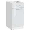 Cuisineandcie - Meuble bas de cuisine Eco Blanc Brillant 1 porte 1 tiroir L 40 cm