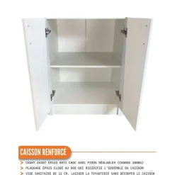 Cuisineandcie - Meuble bas de cuisine Eco Blanc 1 porte 1 tiroir L 40 cm