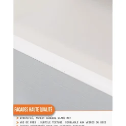 Cuisineandcie - Meuble bas de cuisine Eco Blanc 1 porte 1 tiroir L 40 cm