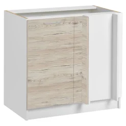 Cuisineandcie - Meuble d'angle bas Eco Noyer blanchi 1 porte, L 105 cm