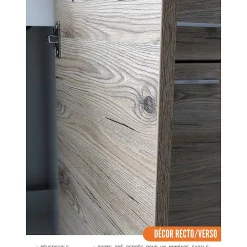 Cuisineandcie - Meuble d'angle bas Eco Noyer blanchi 1 porte, L 105 cm