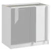 Cuisineandcie - Meuble d'angle bas Eco Gris Brillant 1 porte L 105 cm