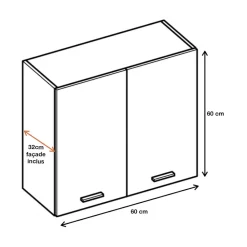Cuisineandcie - Meuble haut de cuisine Eco Blanc 2 portes L 60 cm