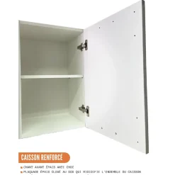 Cuisineandcie - Meuble haut de cuisine Eco Gris Brillant 1 porte L 40 cm