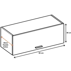 Cuisineandcie - Meuble haut SLIM de cuisine Lovia Noir Mat 1 porte relevable L 90 cm