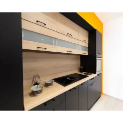 Cuisineandcie - Meuble haut SLIM de cuisine Lovia Noir Mat 1 porte relevable L 90 cm