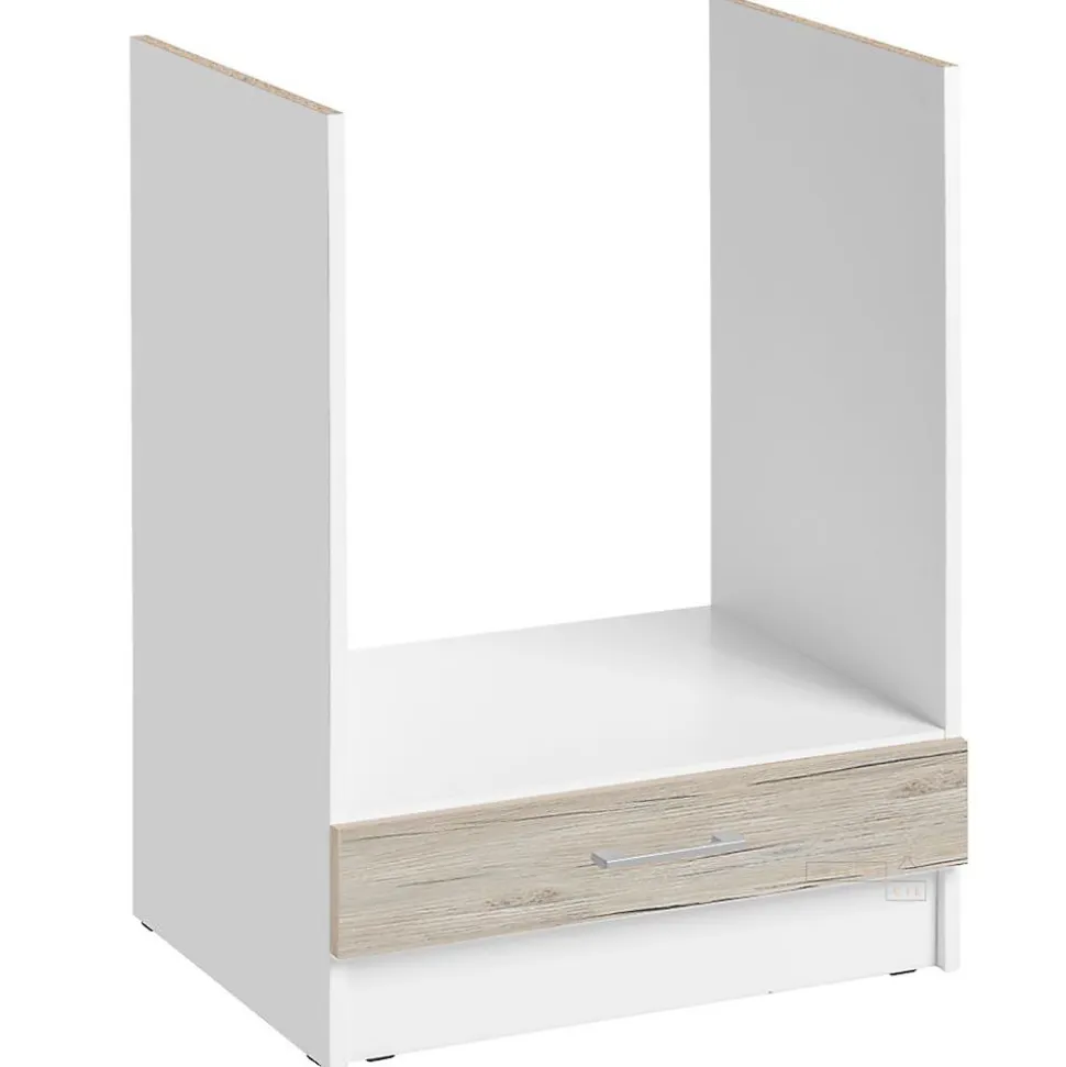 Cuisineandcie - Meuble pour four encastrable Eco Noyer Blanchi L 60 cm