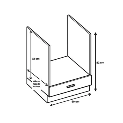 Cuisineandcie - Meuble pour four encastrable Eco Noyer Blanchi L 60 cm