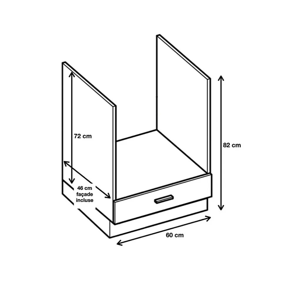 Cuisineandcie - Meuble pour four encastrable Eco Noyer Blanchi L 60 cm