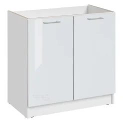 Cuisineandcie - Meuble sous-évier Eco Blanc Brillant 2 portes L 80 cm