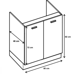 Cuisineandcie - Meuble sous-évier Eco Blanc Brillant 2 portes L 80 cm